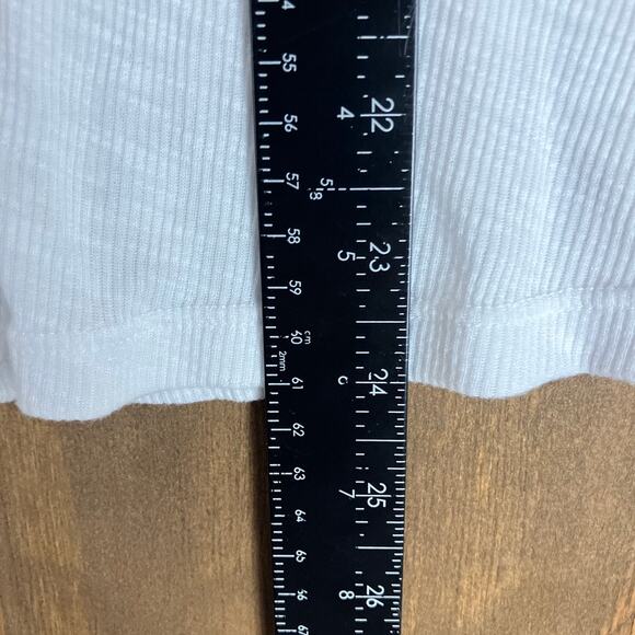 Free People Womens Tank Top White Dani Double V Neck Sheer Intimately Medium - Picture 9 of 12